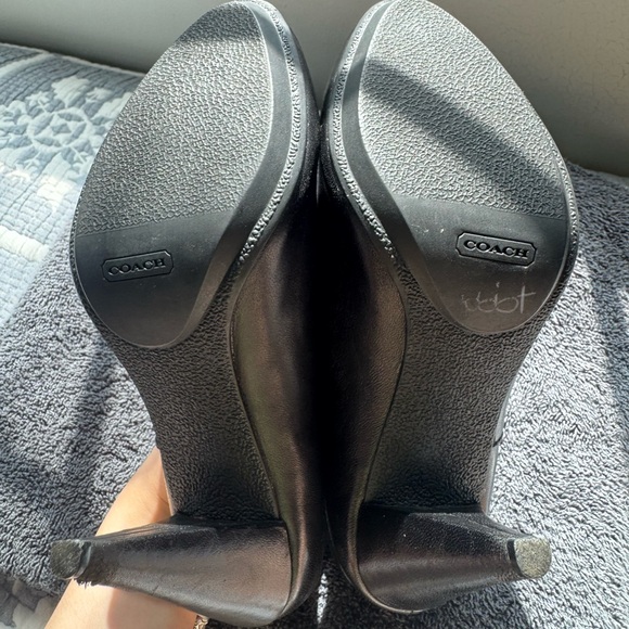 Coach Black Leather Ankle Booties with Fold-Over Cuff - Picture 8 of 8